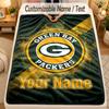 Flannel BlanketGreen Bay Packers Custom Name Text Personalized Soft Warm Throw Blanket Home Decor Gift