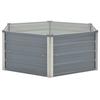 Jardinière - vidaXL - Hexagonale - Acier galvanisé - 129 x 129 x 46 cm - Gris