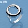 925 Sterling Silver Round O-shaped Adjustable Size Ring Charm Wedding Jewelry