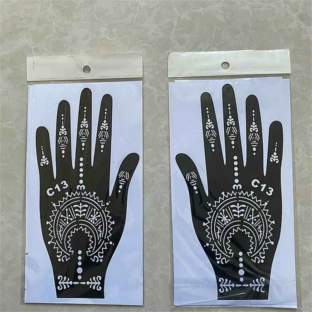 2025 Neues Professionelles Henna Schablone Temporäres Handtattoo Körperkunst Aufkleber Vorlage Hochzeit Werkzeug Blume Tattoo Schablone