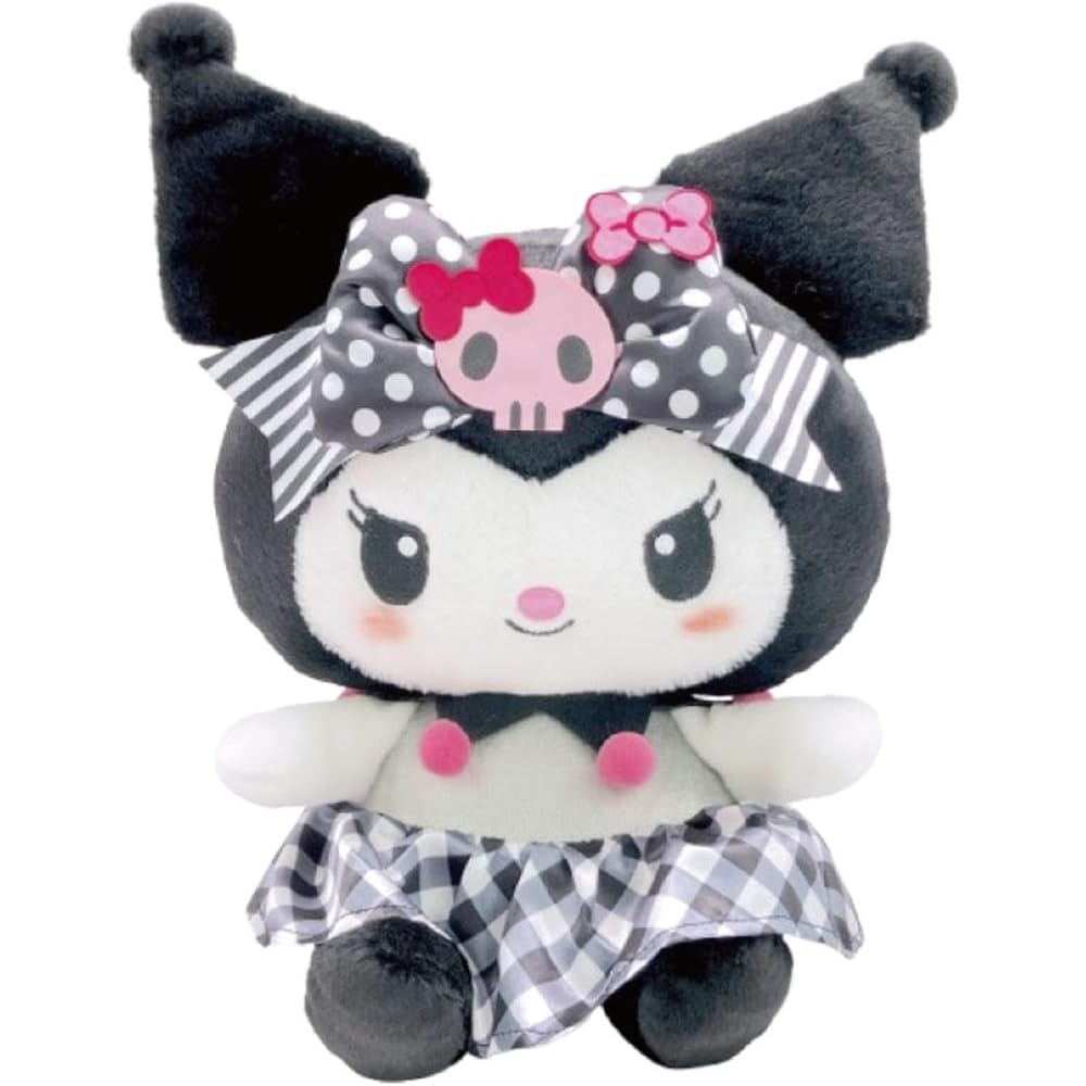 Nakajima Corporation Sanrio Characters Kuromi Plush Toy Pink Black M 32x26.5x15cm