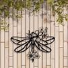 Dragonfly Iron Wall Art Rustic Metal Sculpture with Floral Details Indoor Outdoor Room Decor