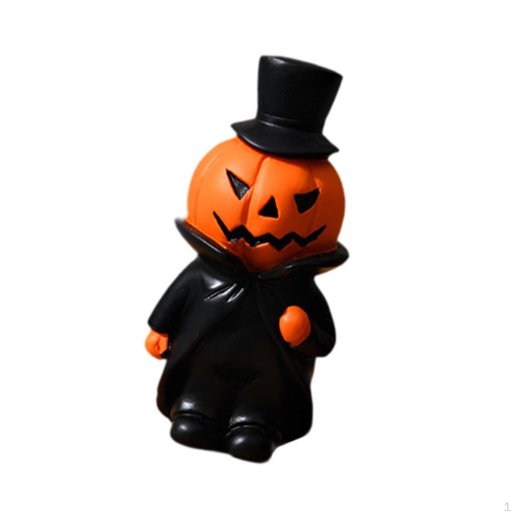 Halloween Miniature Pumpkin Figurine Decorative Man Decoration Ghost Ornament for