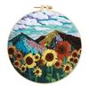 Halloween Stamped Cross Stitch Embroidery Kits with Hoop Cloth Color Thread for Beginners DIY Arts Ornament Cross Stitch Sets