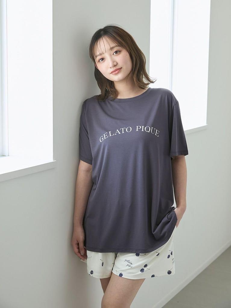 Gelato Pique and Shorts Set NVY 4-Pattern T-Shirt (PWCT252311) Women's