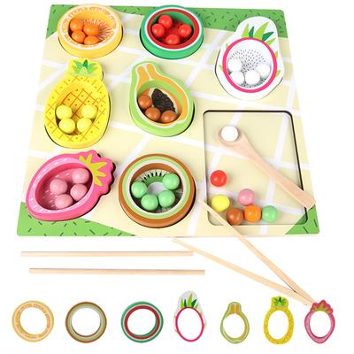 Toddlers Clip Beads Sorting Games Montessori Fruit Color Shape Matching Cognition Sensory Play Fine Motor Training Education Toy