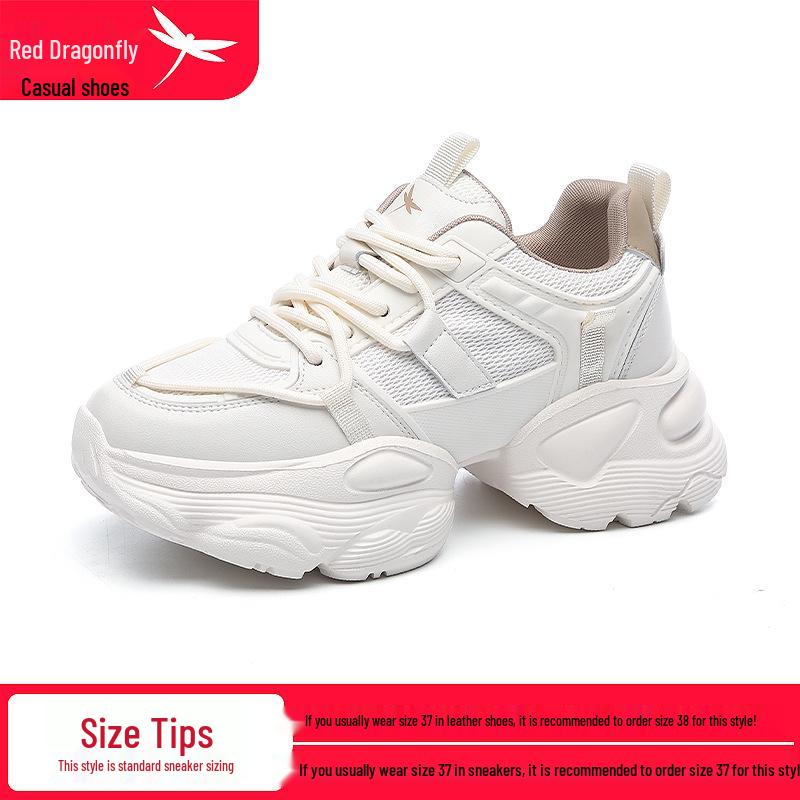 Women s Red Dragonfly Height-Increasing Sneaker - Autumn/Winter 2024 Trendy Style 38 белый
