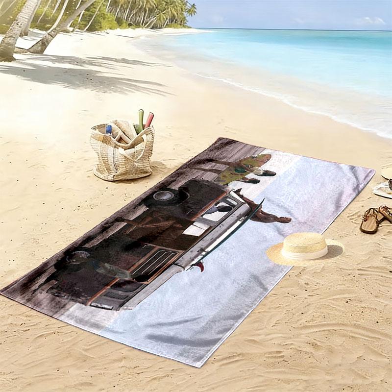 Outer Banks Poster Print Beach Towel, Large Soft Quick Dry Towel for Beach Camping Swimming