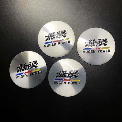 4Pcs For Mugen Power Aluminum Alloy Car Wheel Center Hub Caps Stickers Emblem