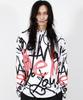 Deumakeu M Street Graffiti Oversized Long-Sleeve T-Shirt