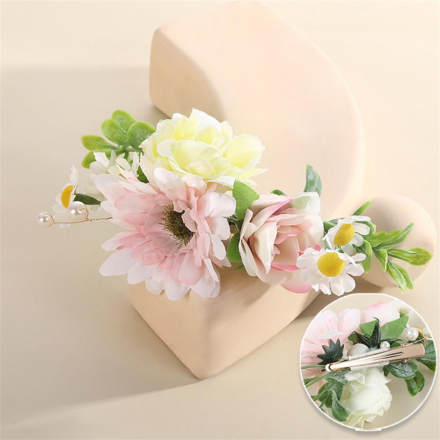 New fashion Bridal Bohemian Flower Hair Clip Ladies Bride Bridesmaid Wedding Duckbill Clip Hair Accessories  Gifts