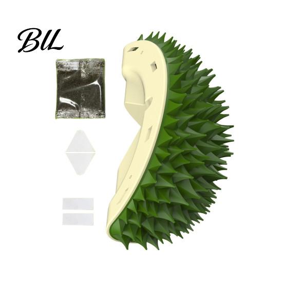 Cat Grooming Brush Self Groomer Wall Corner Durian Shape Face Massager Hair Remover Toy for Indoor Long Short Fur Cats Boredom Relief