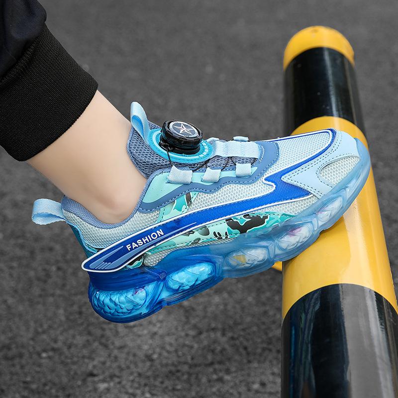 Boys shoes summer 2025 new children's non-slip breathable mesh leather versatile boys sports running shoes tide