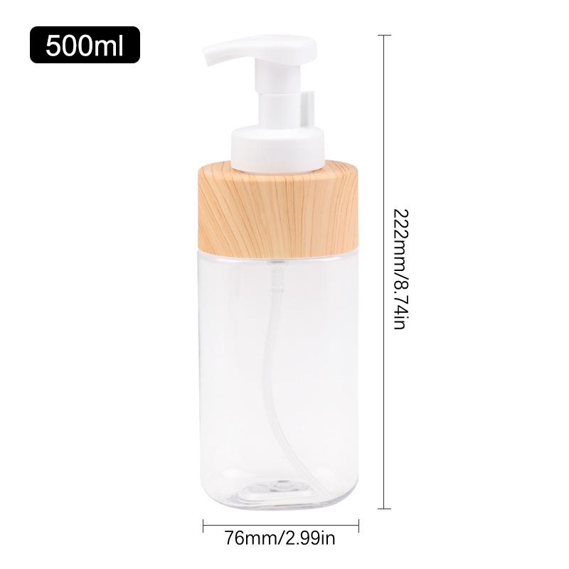 300/500ml Transparent Foaming Soap Dispenser Refillable and Portable for Hand Soap, Shower Gel, and Facial Cleanser