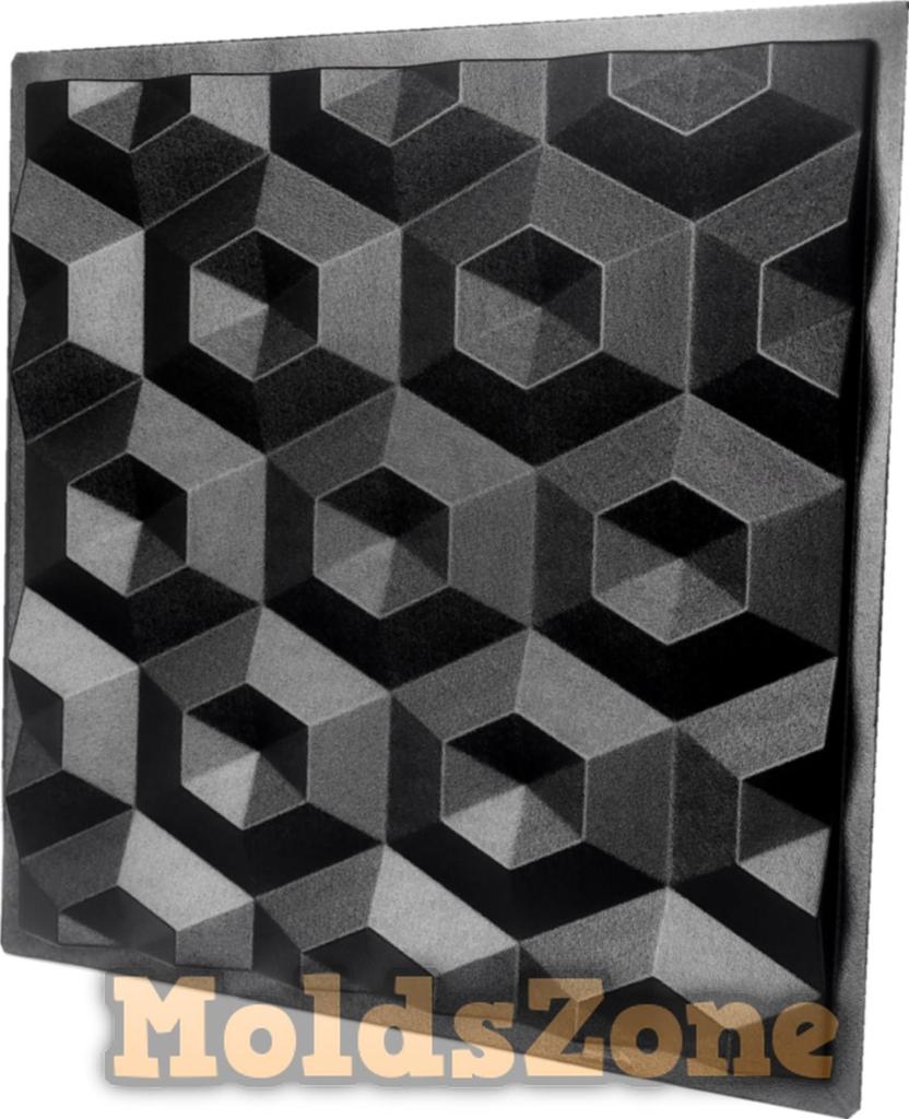 3D Wall Panel Mold for Gypsum, Plaster or Concrete Tile for Decorative Wall Panels 'Diamonds'