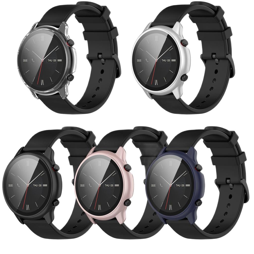 Vollschützende Hülle Abdeckung Schale Für Amazfit GTR 2 2e eSIM+ gehärtetes Glas Ersatz Zubehör Rahmen 360 Bildschirmschutz