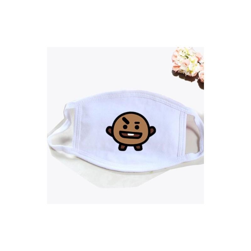 Kpop Bts Atmungsaktive Baumwollmischung Gesichtsmaske Mit Cartoon-Druck Für Täglichen Sonnenschutz
