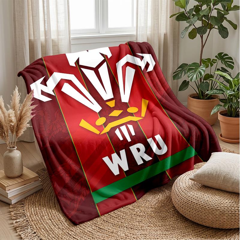 Coperta in Flanella Pile Rugby Galles Coperta Calda e Accogliente per Divano Letto Viaggio Uso in Tutte le Stagioni