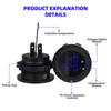 Kebidumei Car Round Temperature Voltmeter 12-24V Auto Voltage Meter Display Digital Measurement Car Motorcycle Boat Thermometer