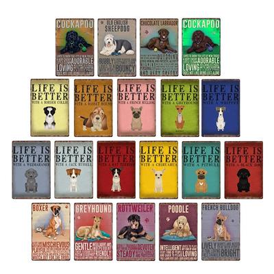 Köpek Metal Tabela Vintage Plaka Yavru Köpek Poster Duvar Sanatı Resim Evcil Hayvan Dükkanı Dekorasyonu 20*30 CM