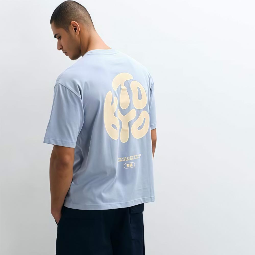 Men's Summer Casual TOYO Graphic Print T-Shirt Loose Running Quick-Dry Sports T Shirts Cool Boy Streetwear Short Sleeve Tee