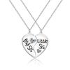 Heart Pendant Necklace for Girls Ladies Puzzle Heart Necklace Jewelry Gift Set