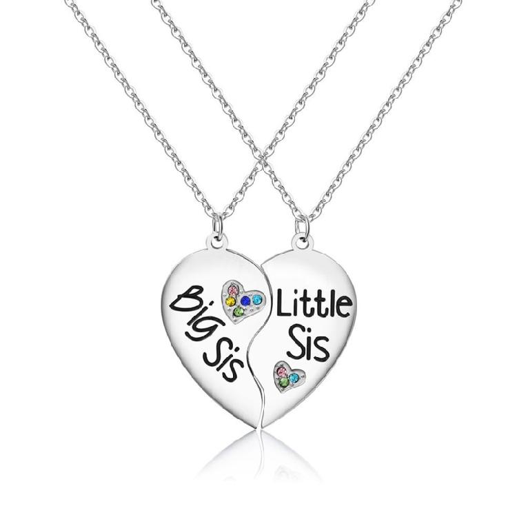 

Big Sister Little Sisters Detached Heart Pendant Necklace for Girls Teen Ladies 1