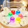 Cute Glowing Cat Paw Keychain Press Activated Light 6 Vibrant Colors Creative Pendant for Backpack Valentine's Day Small Gift