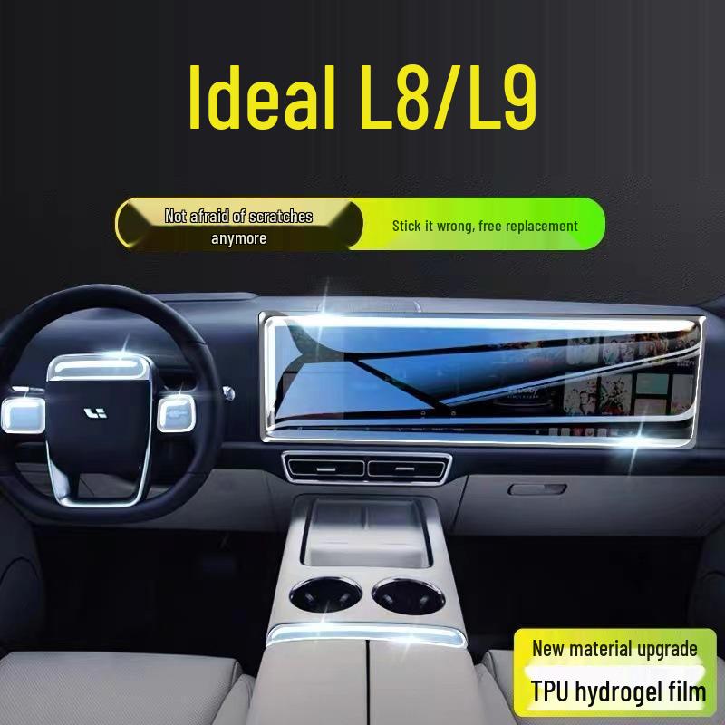 25 Model Compatible Li Auto L8/L9 Interior Film: Gear Shift, A/C Central Control, Dashboard Transparent TPU Protector