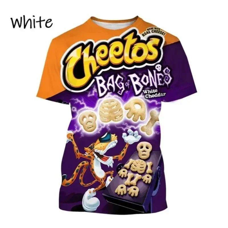 Top Y2k Cheetos Croccanti Stampa 3D T-shirt Moda Girocollo Hip Hop Cool