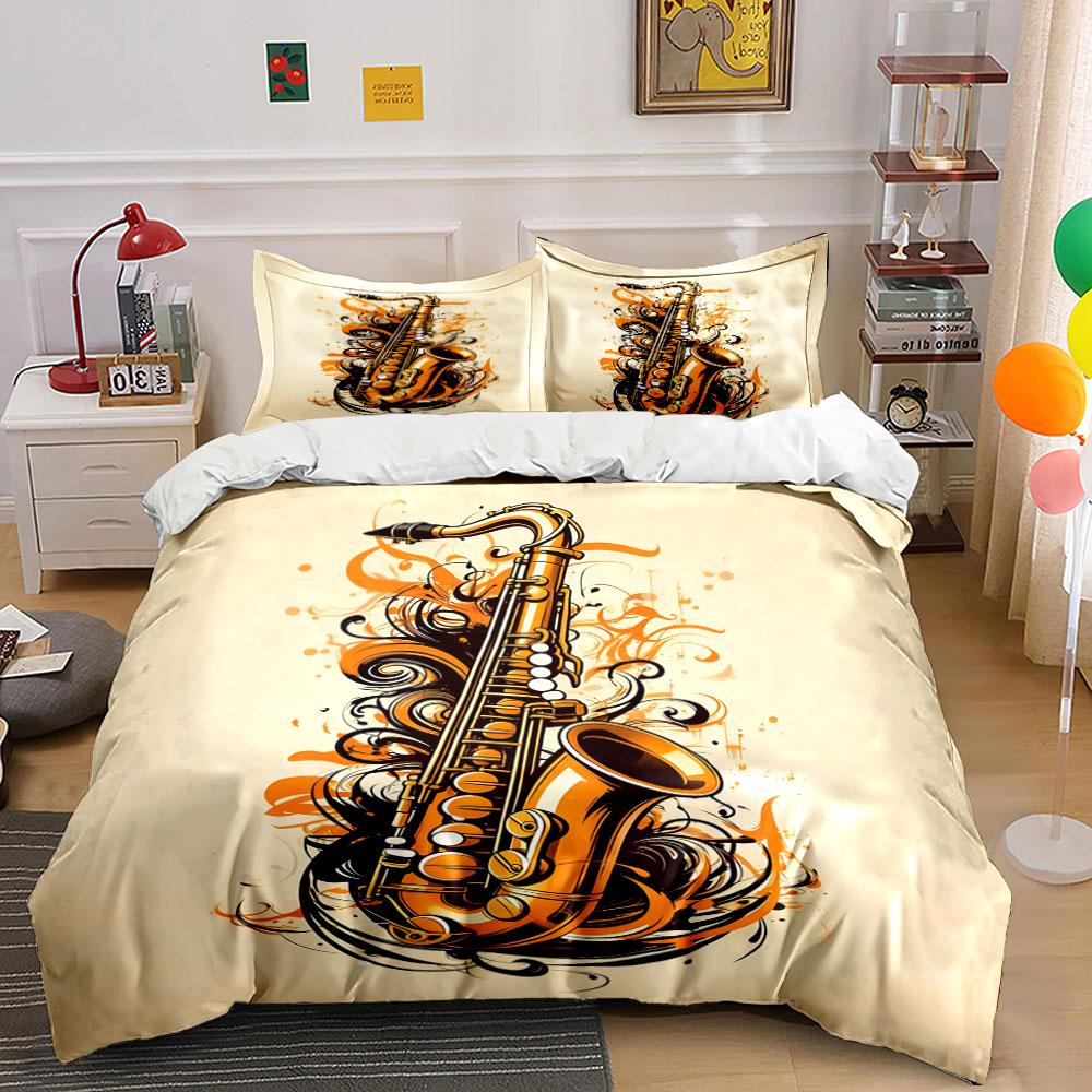 

Saxophone with abstract swirls. Bedding sets Duvet cover sets Duvet covers Pillowcases(1 * Duvet Cover 2 * Pillowcases, without duvet insert) 135x200cm