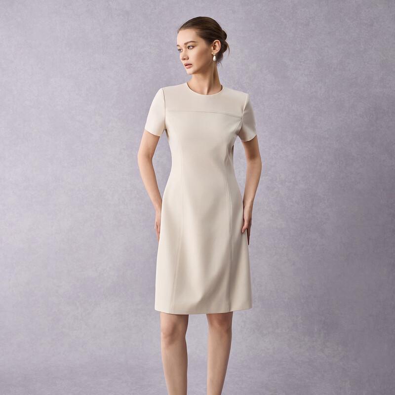 Lady's Elite Round Neck Side Slit Dress