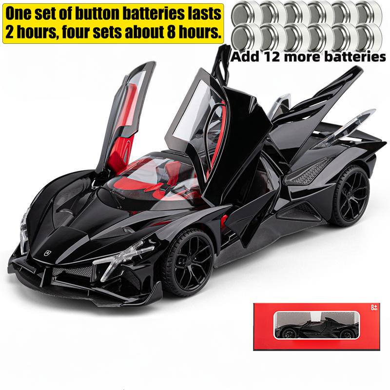 1/18 Apollo Project EVO Supercar Diecast Alloy Metal Model Toy Car Sound & Light High Simulation Home Decorations Birthday Gifts