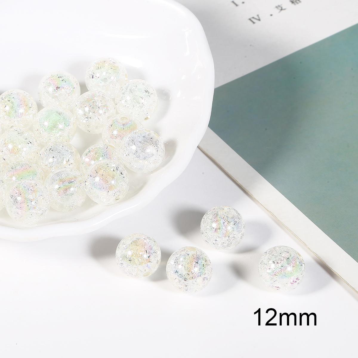 

8-14 мм кракле акриловые бусины разделительные шарики для самостоятельного изготовления браслетов модные ювелирные изделия 12mm 30pcs белый