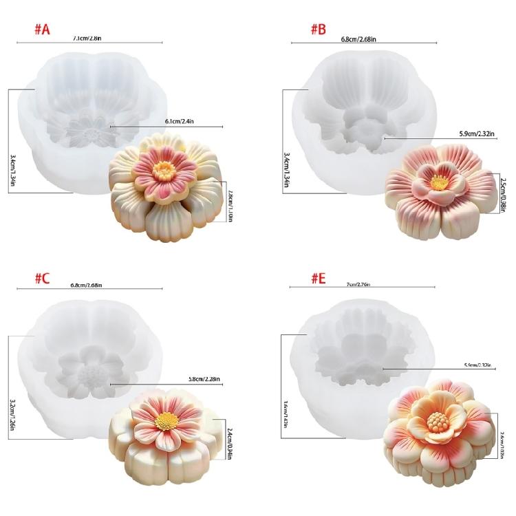 Chocolate Molds Cake Moulds Flower Shape Dessert Molds Pastrys Bakings Supplies Silicone Texture for Baking Cake Dessert