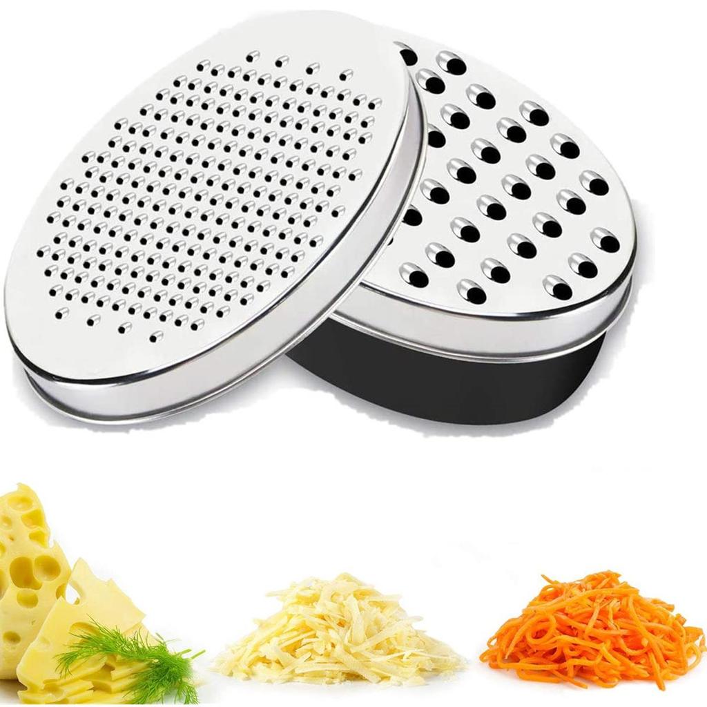Käsereibe mit Frischhaltebehälter und Deckel, Gemüsehacker für Käse, Karotten und Gemüse