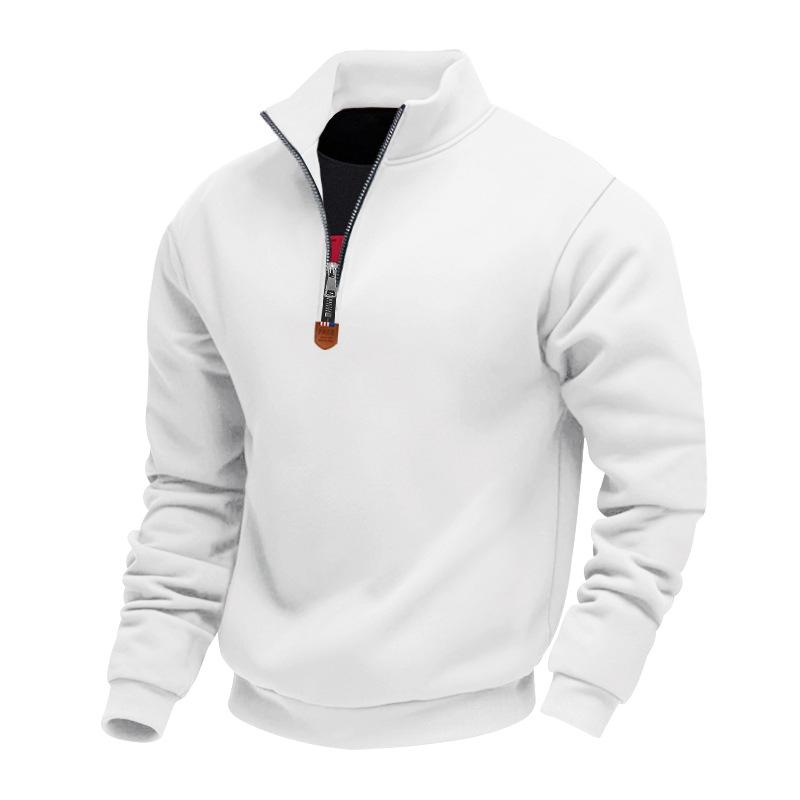 Mens Fleece Lined Stand Collar Half Zip Sports Casual Sweatshirt S