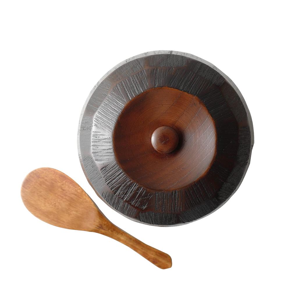 Osaka Choseido Ohitsu Wooden Hollow Meshibitsu with Rice For 1 Approximately 1 Cup Spatula, Person,