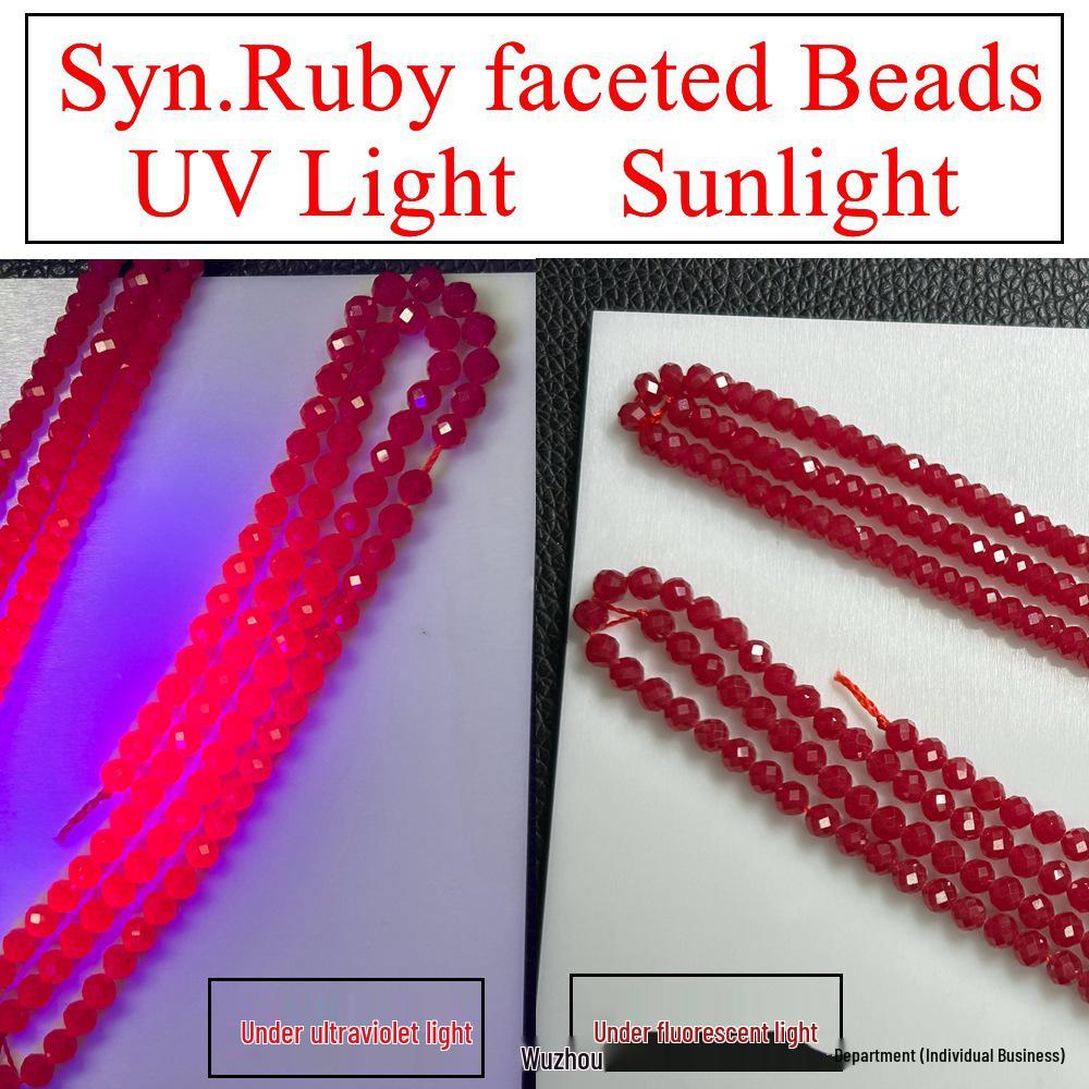Faceted Glossy Hexagonal Teardrop Rice Beads for DIY Ruby Bracelets