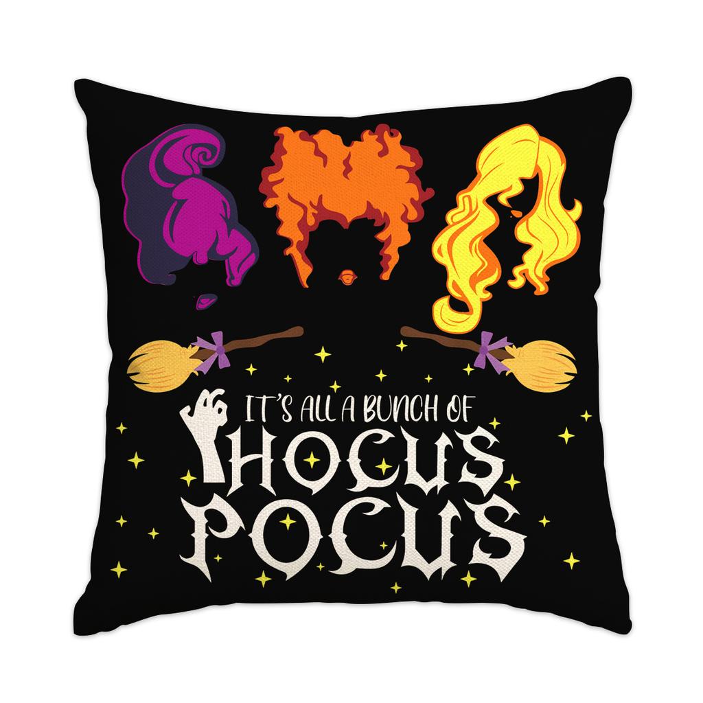 1Pc/4Pcs Halloween Decoration Pillow Cover, Trick Or Treat Cushion Cover, Ghost, Pumpkin Head, Bat Decoration Sofa Cushion Cover