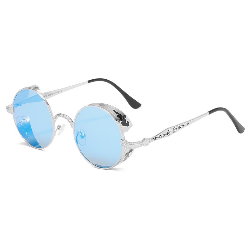 Vintage Steampunk Sunglasses Gothic Men Women Retro Round Glasses Luxury Design Metal Mirror Circle Sun Glasses Masculino