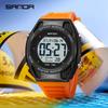 SANDA 2224 Fashion Men's Electronic Watch LED Display Student Night Light Alarm Clock Sports Waterproof Digital Watch