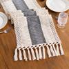 Bohemian Table Runner Striped Table Runner with Tassels Rustic Fringed Table Runner for Home Farmhouse Dining Table Decor