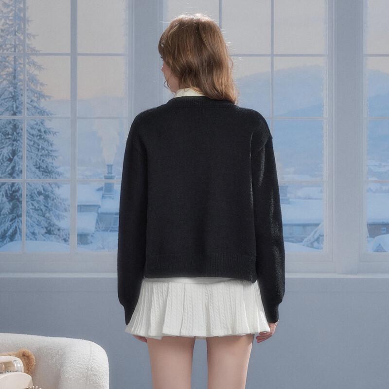 UNIFREE Women's Cute Rabbit Jacquard Knit Cardigan