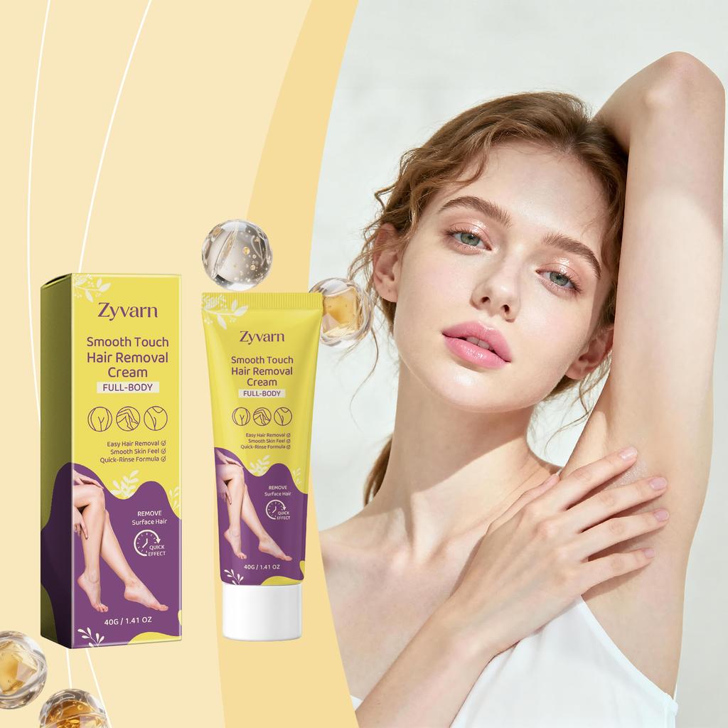 Zyvarn Gentle Hair Removal Cream for Underarms Arms Legs Smooth Glowing Skin Moisturizing Depilatory