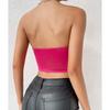Diamond-Shaped Shiny Tube Top: Navel-Baring, Backless, Fishbone Vest