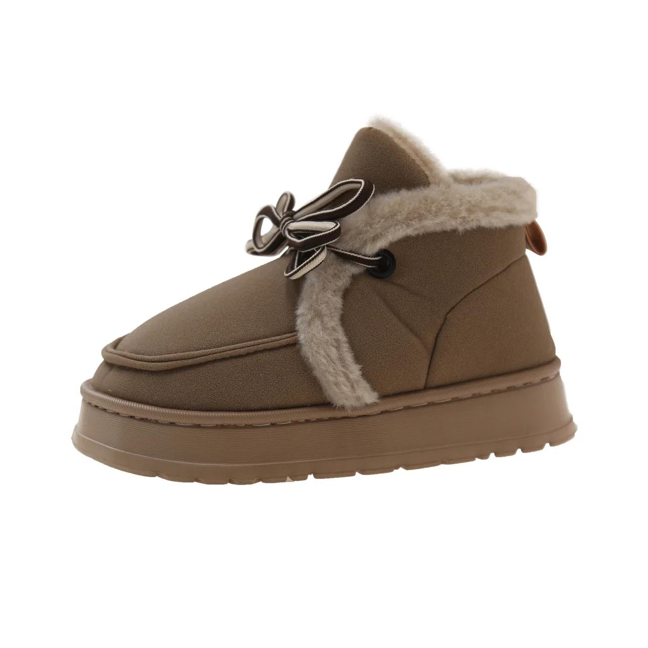 

Модные женские модные плоские зимние сапоги-дутики новые зимние с круглым носком из замши с передним ремешком нескользящие удобные на толстой подошве хлопковые туфли 36 хаки