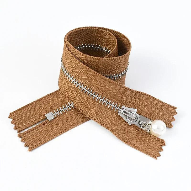 5 Piezas Cremalleras Metálicas Meetee #3 15/18/20/25/30cm Cierre de Cremallera de Extremo Cerrado para Coser Chaqueta Abrigo Decoración Reparación de Cremalleras Accesorios DIY