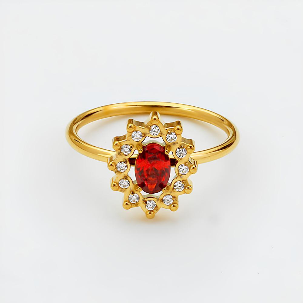 Luxury French Design Heart Rings With AAA+ Cubic Zirconia Elegant 18K Gold Plated Stainless Steel Jewelry Gift Not Fade