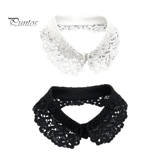 Falešný límec Vyšívaná krajka Květina Odnímatelný límec Ženy Jednobarevný Dutý design Falešný límec Shoda pro topy mikiny